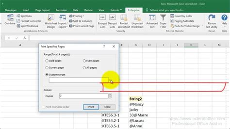 print odd pages in excel